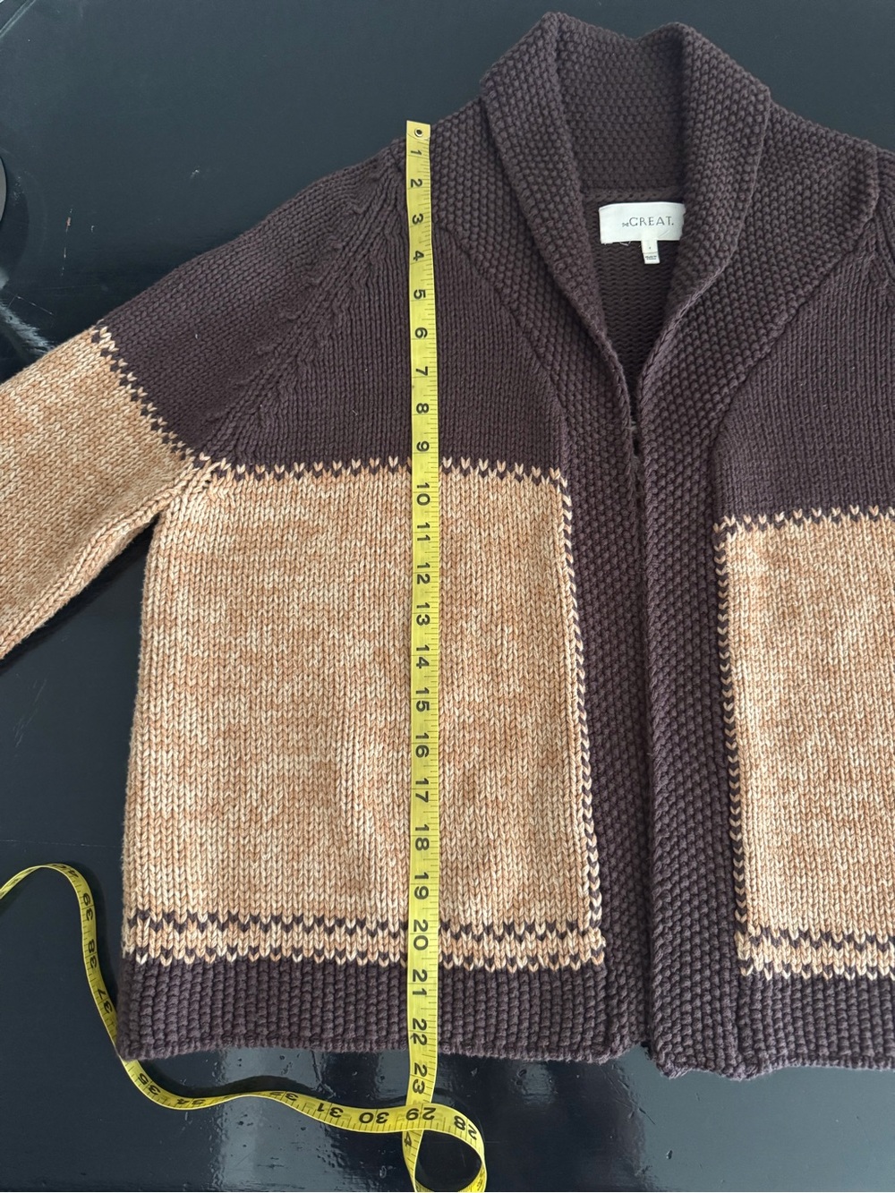 RARE 2020 THE GREAT Cowgirl Cardigan Sweater Russet Brown Size 1 Coveted HTF - Picture 13 of 15